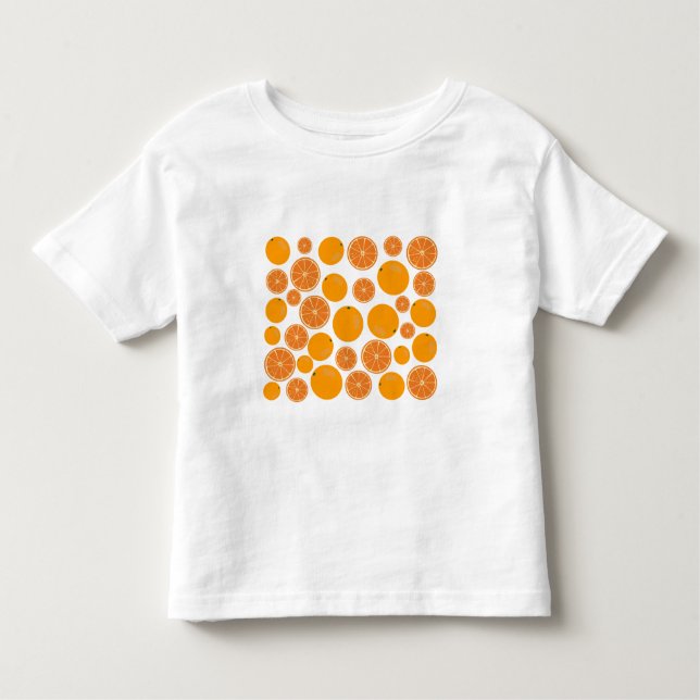 Orange Fruit Mönster T Shirt (Framsida)