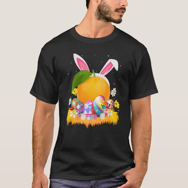 Orange Fruit Påskägg Funny Orange Påsk Sunda T Shirt (Framsida)