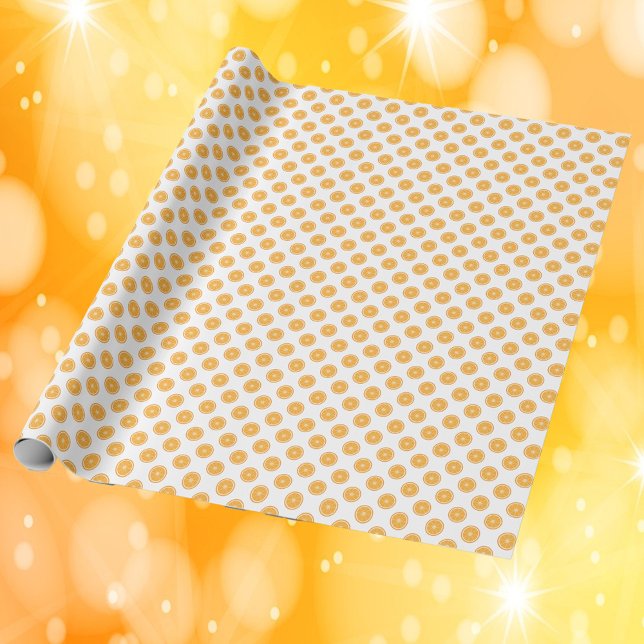 Orange Fruit Segce Mönster Presentpapper (Wrapping paper with a pattern of orange fruit slices.)