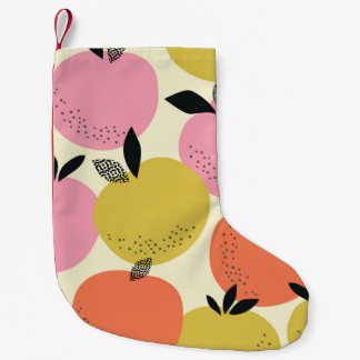 Orange Fruit, Sömlös sommar Mönster. Liten Julstrumpa