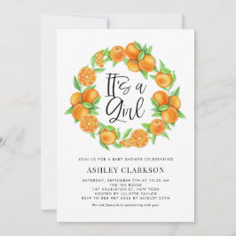 Orange Fruit WandeSummer Det är en flicka Baby Sho Inbjudningar