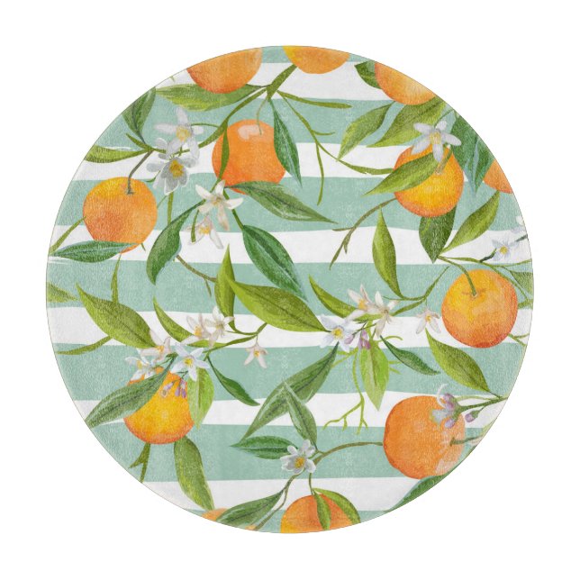 Orange Fruits Blommigt: Sömlös Vintage. (Framsidan)