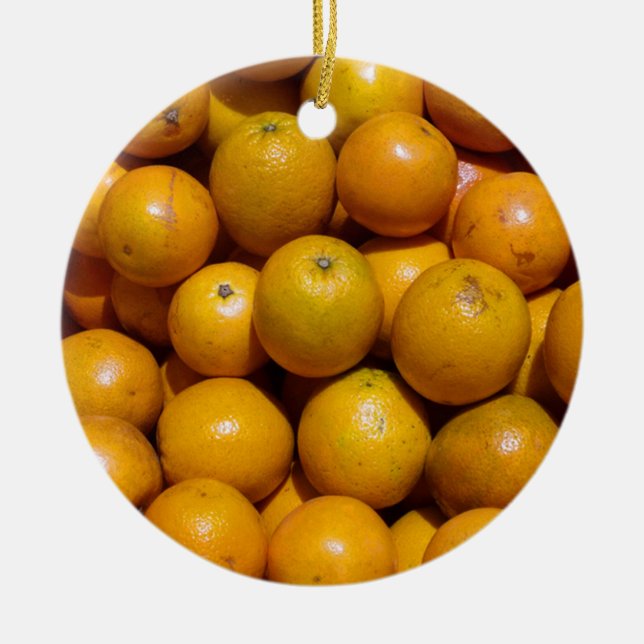 Orange Frukt Florida-orangen Julgransprydnad Keramik (Framsidan)