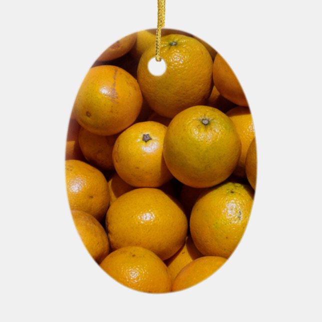 Orange Frukt Florida-orangen Julgransprydnad Keramik (Framsidan)