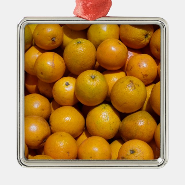 Orange Frukt Florida-orangen Julgransprydnad Metall (Framsidan)