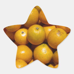 Orange Frukt Florida-orangen Stjärnformat Klistermärke