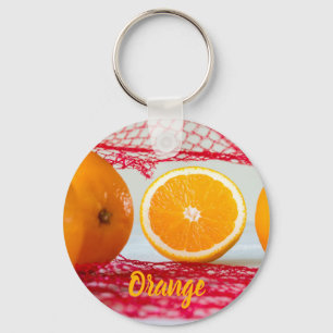 Orange frukt för vegan och vegeatrian nyckelring
