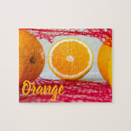 Orange frukt för vegan och vegeatrian pussel