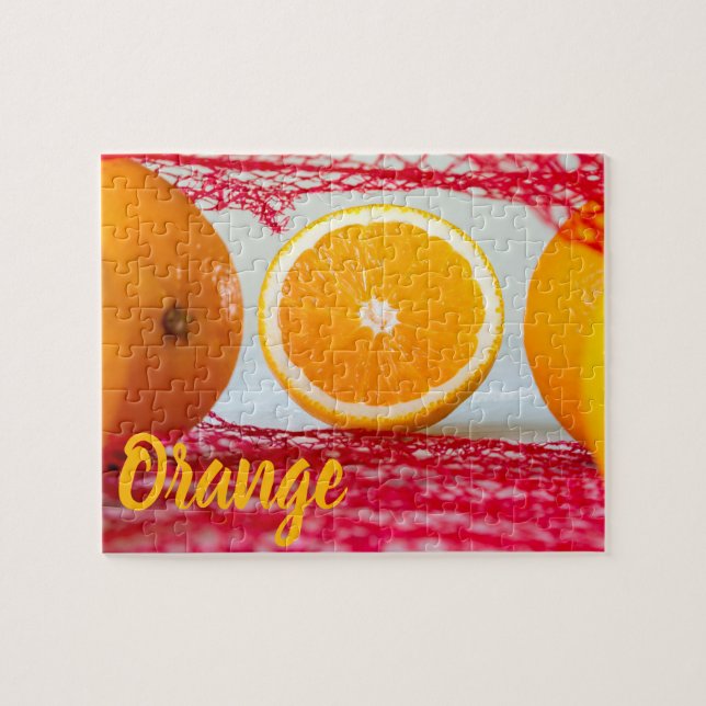 Orange frukt för vegan och vegeatrian pussel (Horisontell)