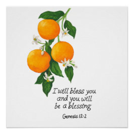 Orange Frukt Genesis 12:2 Perfect Poster