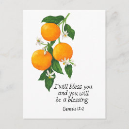 Orange Frukt Genesis 12:2 Vykort