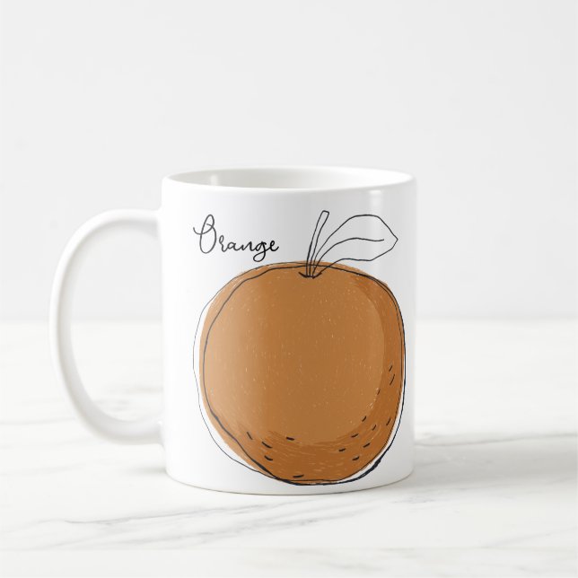 Orange Frukt Tote Kaffemugg (Vänster)