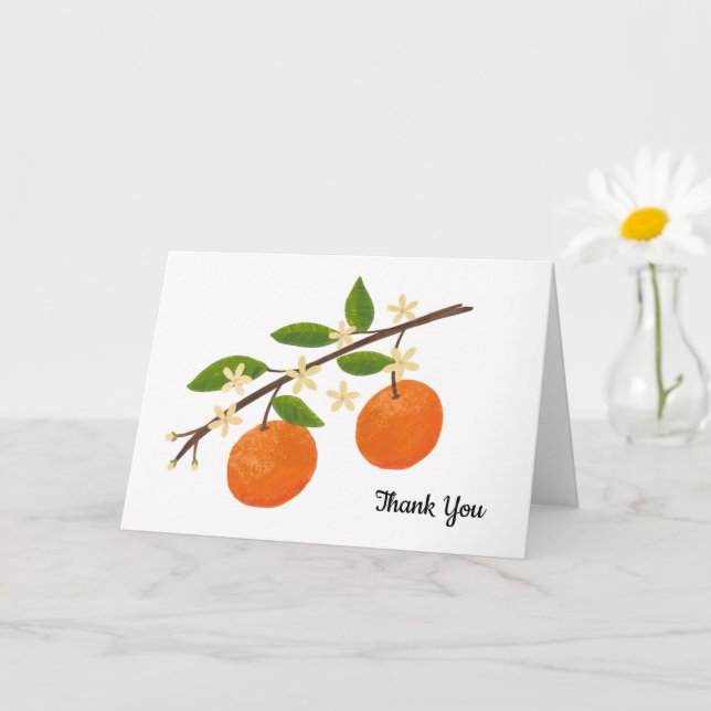 Orange Frukt Träd Blommar Tack Kort (Liten växt)