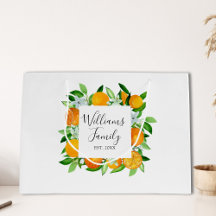 Orange Frukter och blommor SommarBlommigt botanisk