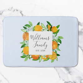 Orange Frukter och blommor SommarBlommigt botanisk Badrumsmatta