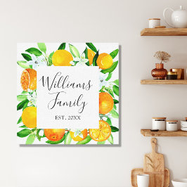 Orange Frukter och blommor SommarBlommigt botanisk Canvastryck