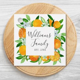 Orange Frukter och blommor SommarBlommigt botanisk Gåvor Etiketter