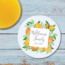 Orange Frukter och blommor SommarBlommigt botanisk Underlägg