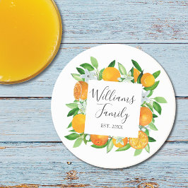 Orange Frukter och blommor SommarBlommigt botanisk Underlägg