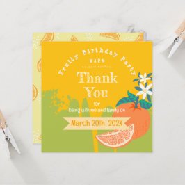 Orange Fruktiga födelsedag Tack