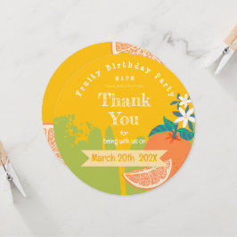 Orange Fruktiga födelsedag Tack