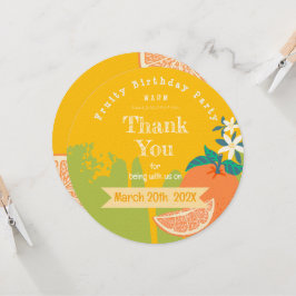 Orange Fruktiga födelsedag Tack