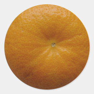 Orange fruktklistermärke runt klistermärke