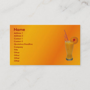 Orange fruktsaftvisitkort visitkort