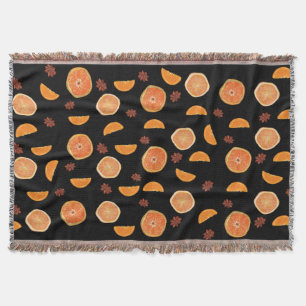 Orange Fruktsegment och kanel Filt