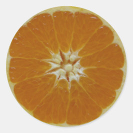 Orange Fruktsegment Runt Klistermärke