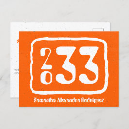 Orange Funky klass År Studenten-vykort Vykort