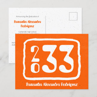 Orange Funky klass År Studenten-vykort Vykort