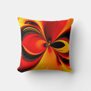 Orange Fury Fractal American Mojo Pillow Kudde