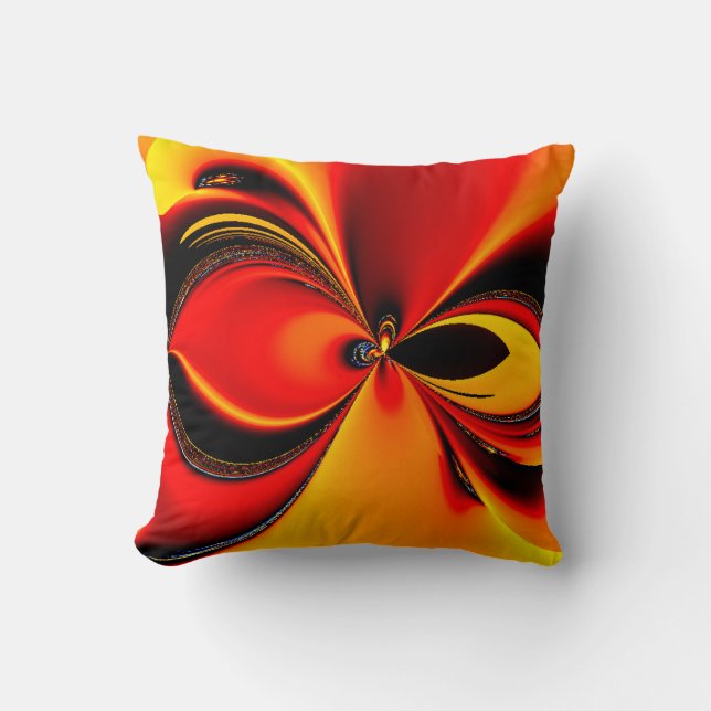 Orange Fury Fractal American Mojo Pillow Kudde (Framsida)