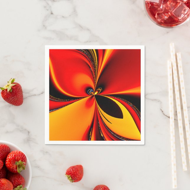 Orange Fury Fractal  Pappersservett (Insitu)