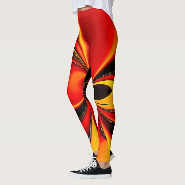 Orange Fury Fraktal Leggings (Vänster)