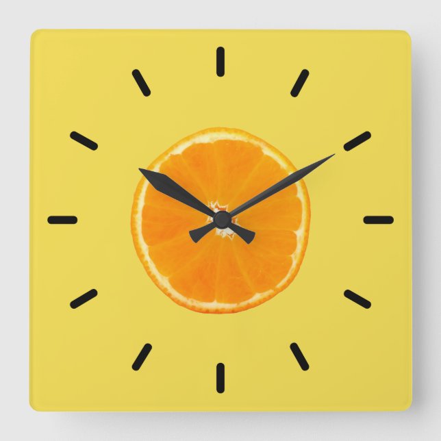 Orange Fyrkantig Klocka (Framsida)