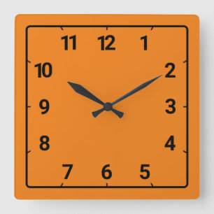 Orange Fyrkantig Klocka