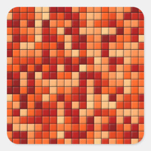 Orange Fyrkantigt Klistermärke