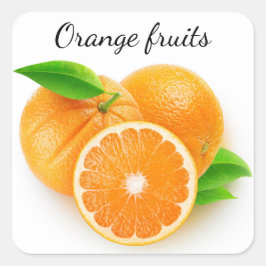 Orange Fyrkantigt Klistermärke