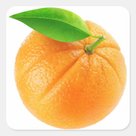 Orange Fyrkantigt Klistermärke