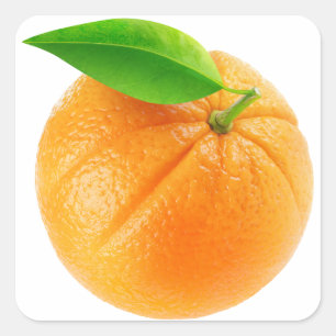 Orange Fyrkantigt Klistermärke