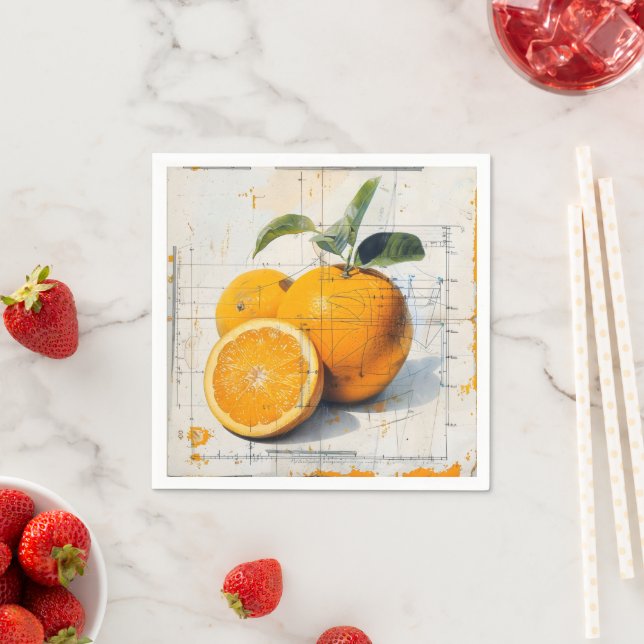 Orange gammaldags diagram pappersservett (Insitu)