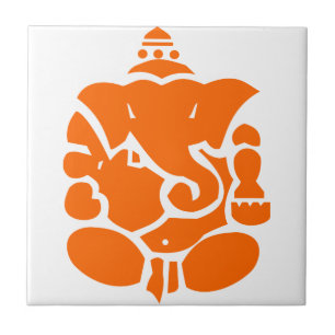 Orange Ganesha illustration Kakelplatta