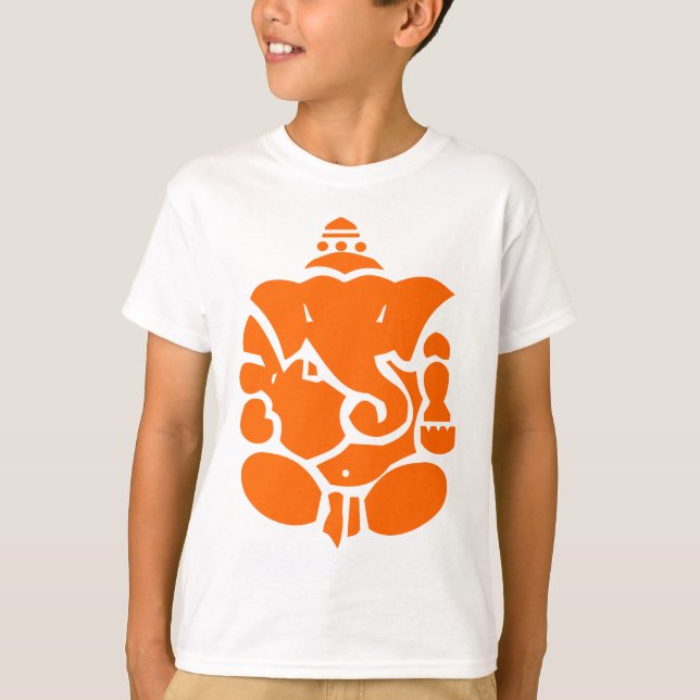Orange Ganesha Illustration Tee Shirt (Framsida)