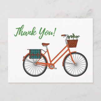 Orange Garden Cykel Tack Vykort
