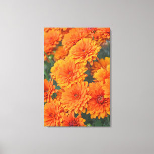 Orange Garden Flowers Morsa Autumn Art Canvastryck