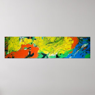 Orange Gator med en gul afro Poster