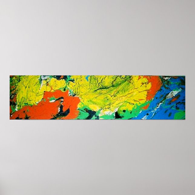 Orange Gator med en gul afro Poster (Framsidan)