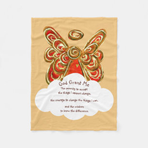 Orange Gaurdian Angel gud Bevilja mig Chemo Blanke Fleecefilt